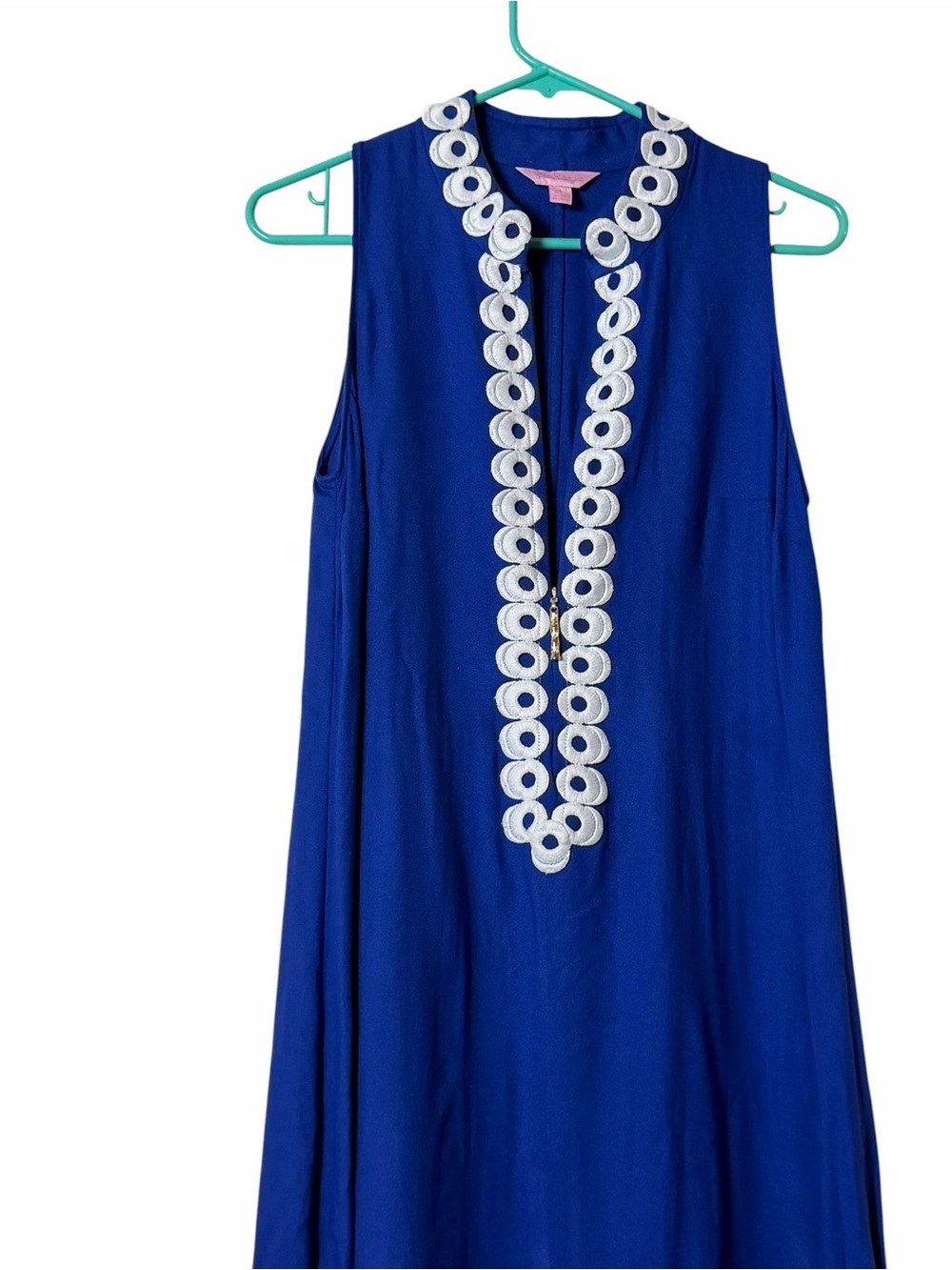 Lilly Pulitzer Jane Shift Dress Blue White Embroidered Size 6 Resortwear Coastal - Picture 4 of 7